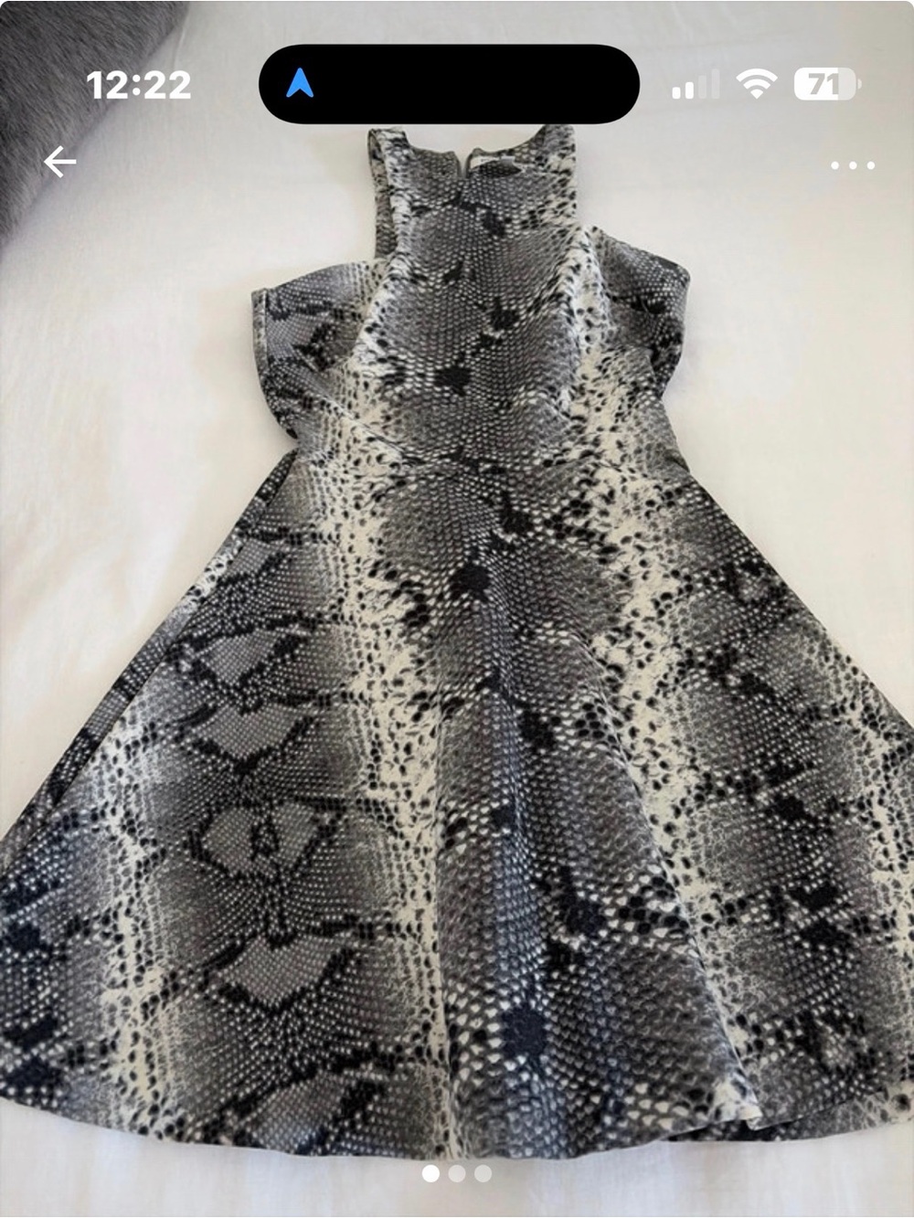 Elizabeth and James Black & White Snake-Print Mini Dress
